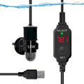 auomii Mini Submersible Aquarium Heater 25/50/100/150/200/300 Watts Adjustable Fish Tank Heater Built-in Thermometer External Temperature Controller Smart Memory (10 Watts(USB))