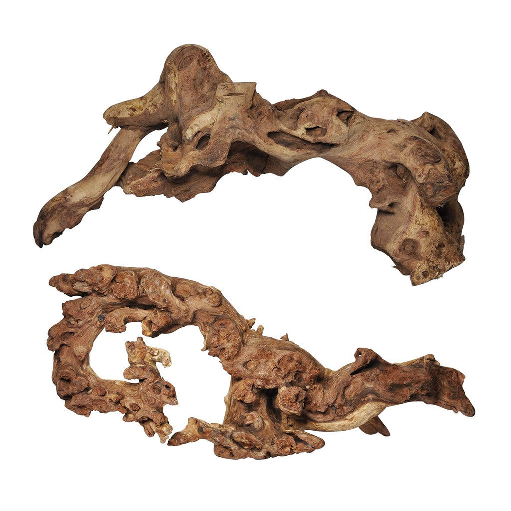 Aucks Natural Large Driftwood for Fish Tank Decoration12 Inch-13.5 Inch Pack of 2 Pieces Driftwood for Aquarium Reptile Decor