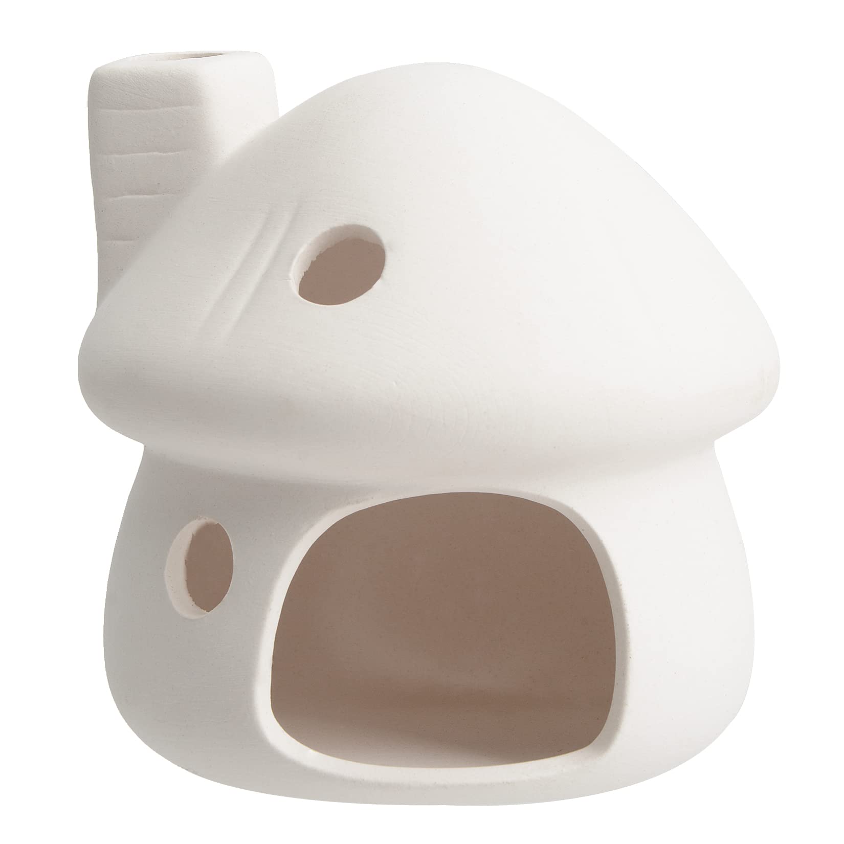 Qiveno Betta Fish Tank House Small Mushroom Fish Aquarium Decor Pottery Hide Cave Habitat Hut for Betta Fish Passing or Hiding Safely(White)