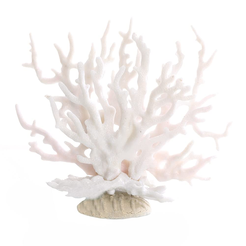 Danolapsi Fake Coral Multi-Purpose Pollution-Free Simulation Beautiful Water Grass Fish Tank Aquarium Decoration CT107 White