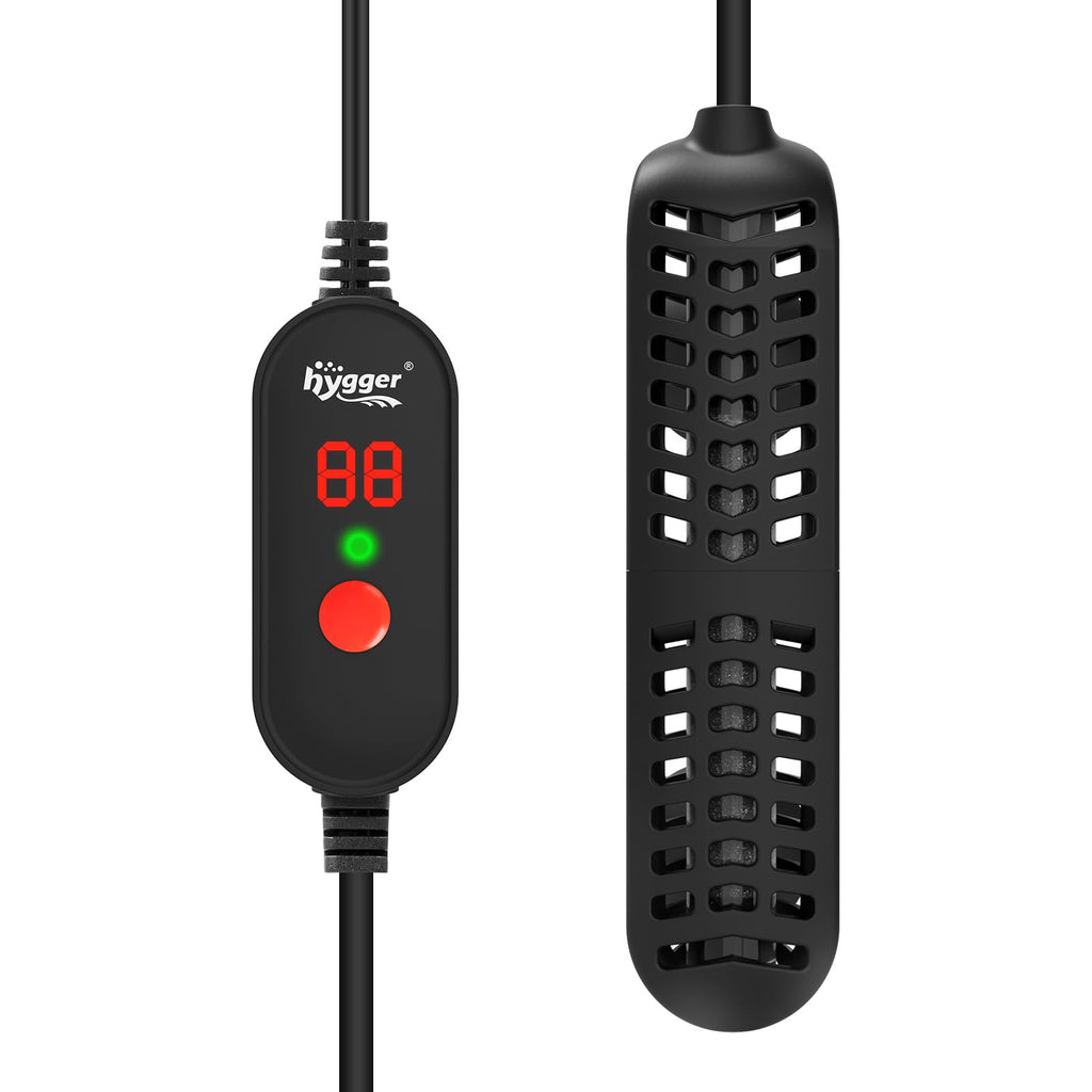 hygger 25W Small Aquarium Heater Betta Fish Tank Heater with Adjustable Temperature External Controller and Over-Temperature Protection for 5-10 Gallons Freshwater & Saltwater Fish Tank Turtle Tank