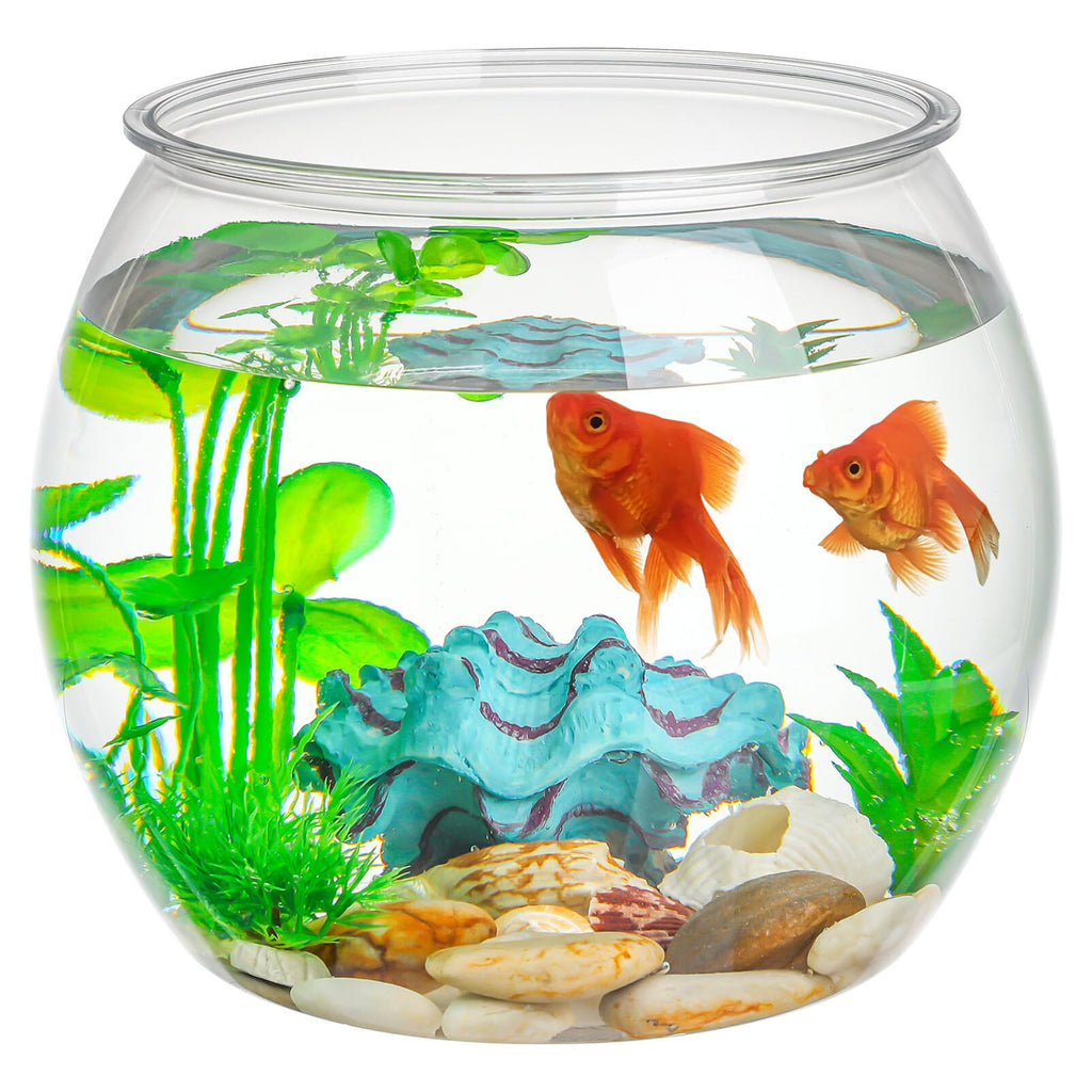 Balacoo Clear Fish Bowl: Plastic Vase Bowl Round Aquarium Terrarium Betta Fish Bowl Hydroponic Plants Holder Flower Vase