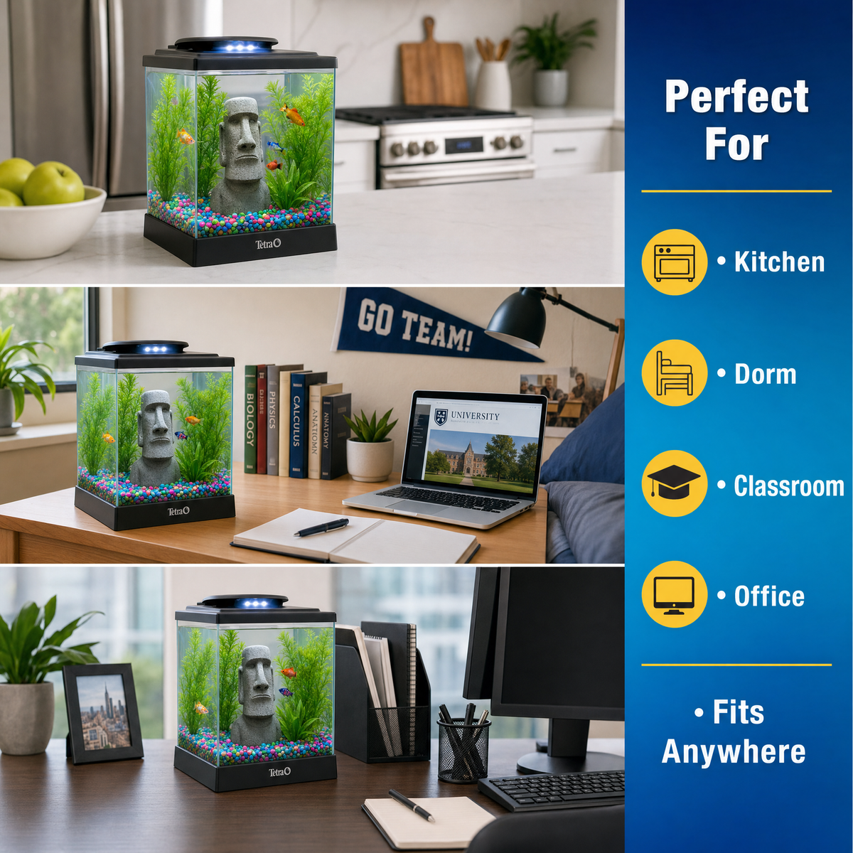 Tetra 3 Gallon Fish Tank Starter Kit with LED Light & Filter
