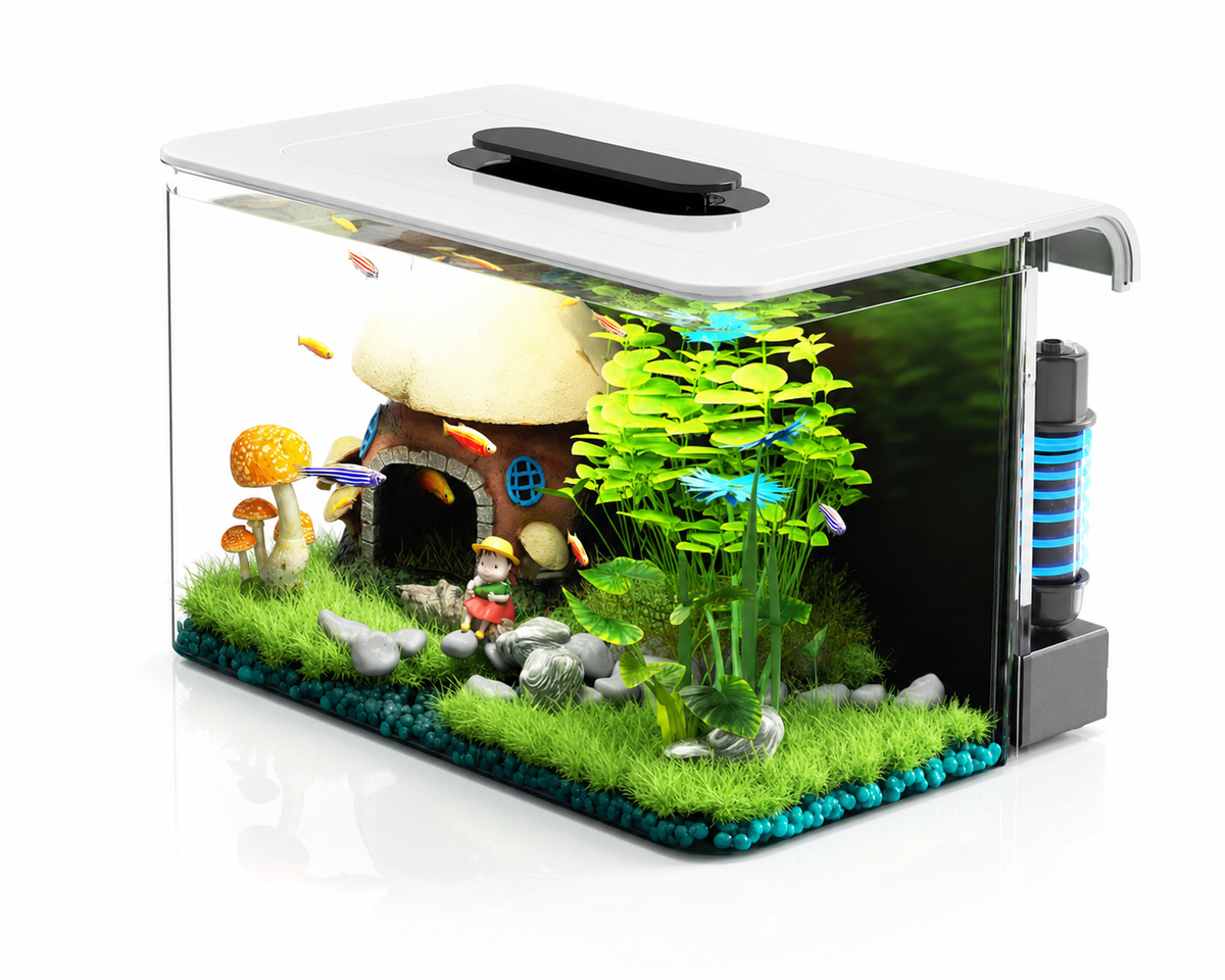 2.5 Gallon Betta Fish Tank Kit with Filter, Heater & LED Light
