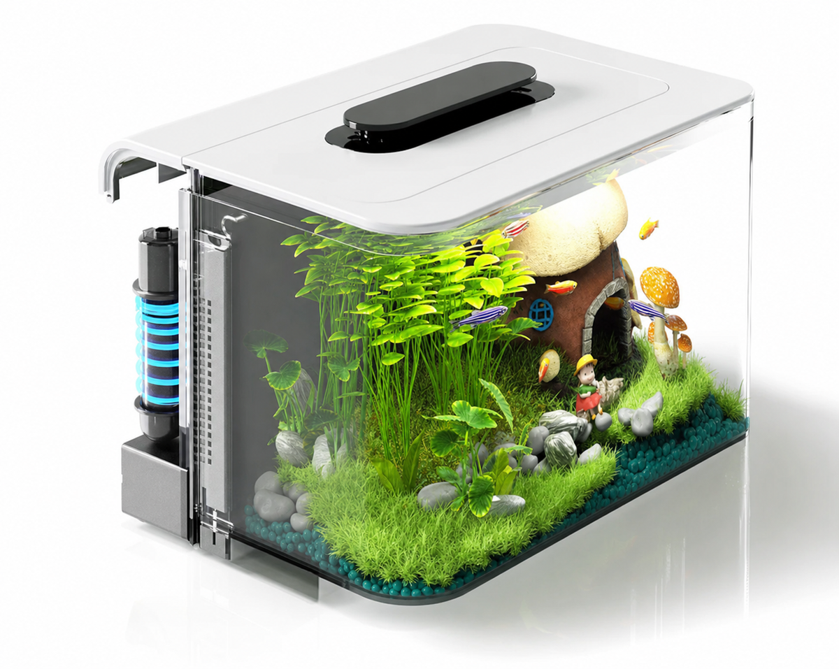 2.5 Gallon Betta Fish Tank Kit with Filter, Heater & LED Light