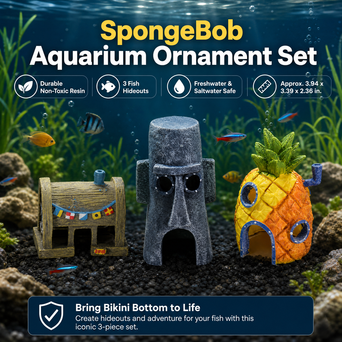 SpongeBob Aquarium Ornament Fish Shelter House Decor