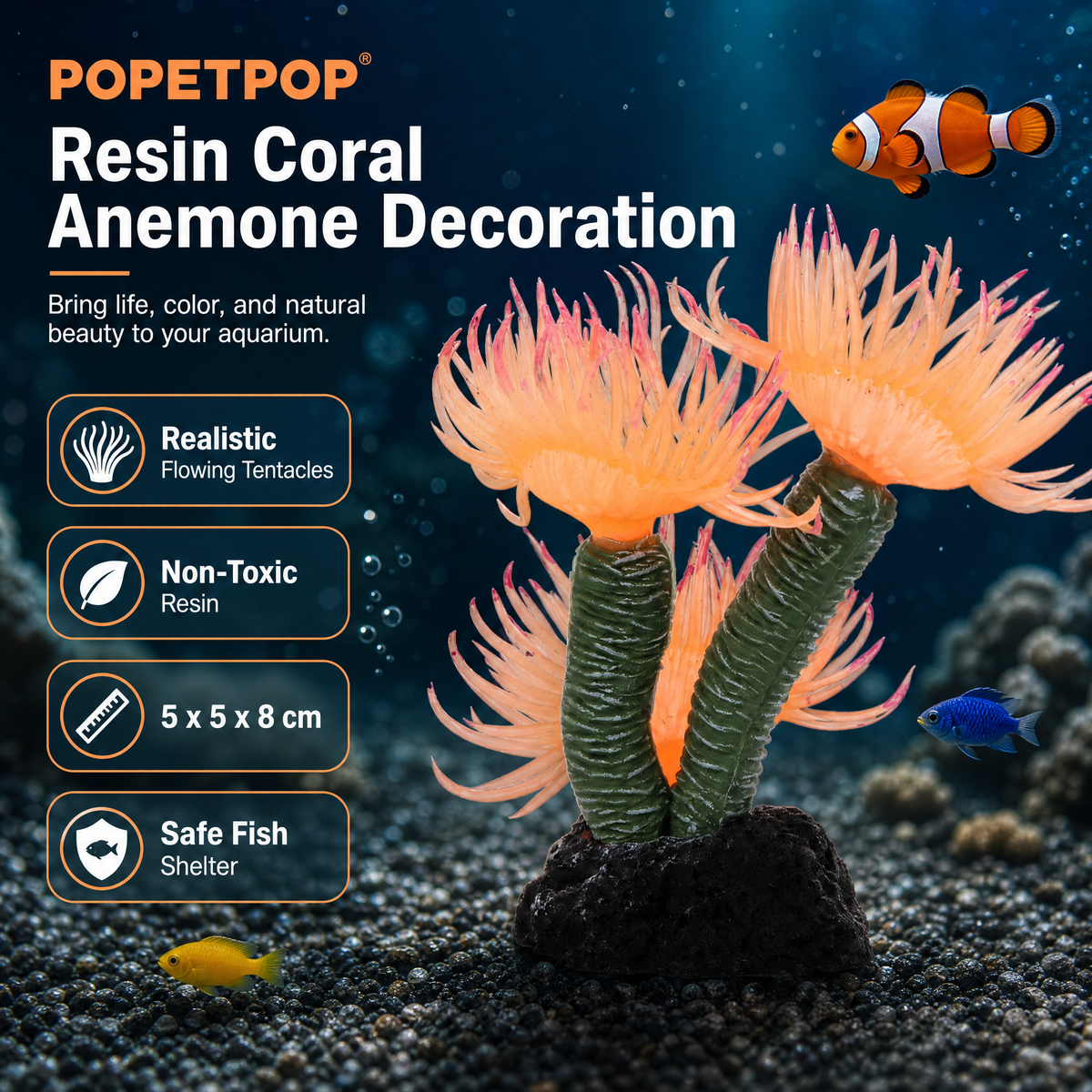 POPETPOP Artificial Resin Coral Aquarium Decoration