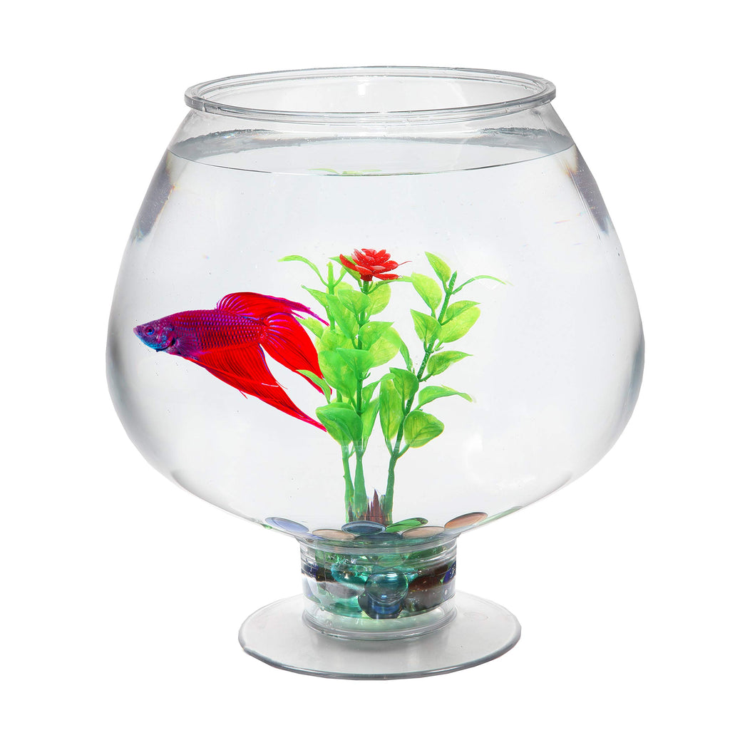 Koller Products 1.7 Gallon Brandy Snifter Fish Bowl Impact-Resistant Plastic Ideal for Party Events Home Decor Betta Bowl